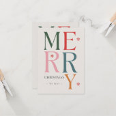 Frohe Weihnachten Einfach & Moderne Typografie Cus Karte (Vorderseite/Rückseite Beispiel)