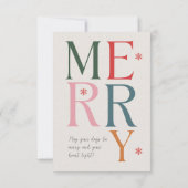 Frohe Weihnachten Einfach & Moderne Typografie Cus Karte (Rückseite)