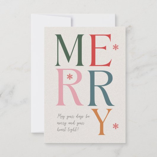 Frohe Weihnachten Einfach & Moderne Typografie Cus Karte (Rückseite)