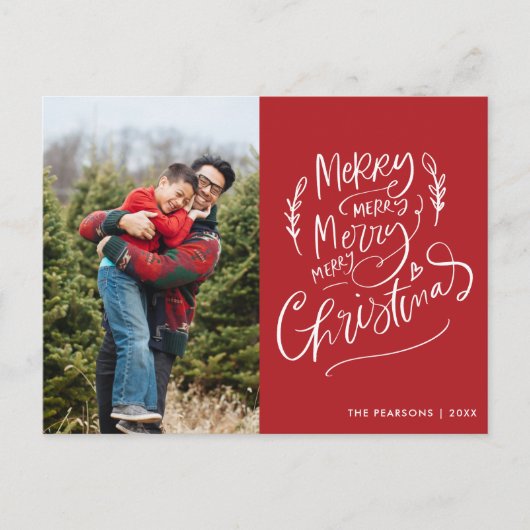 Frohe Weihnachten Einfach Moderner Foto Urlaub (Vorderseite)