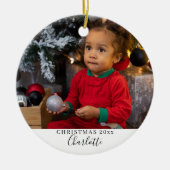 Frohe Weihnachten Einfach Personalisiert Keramik Ornament (Vorne)