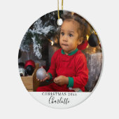 Frohe Weihnachten Einfach Personalisiert Keramik Ornament (Links)