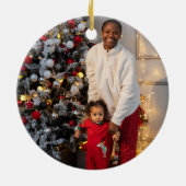 Frohe Weihnachten Einfach Personalisiert Keramik Ornament (Hinten)