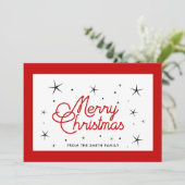 Frohe Weihnachten einfach rot und weiß (Stehend Vorderseite)