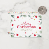 Frohe Weihnachten einfach und elegant Mitteilungskarte (Vorderseite/Rückseite Beispiel)