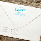 Frohe Weihnachten Einfache Calligraphie-Rücksendea Permastempel