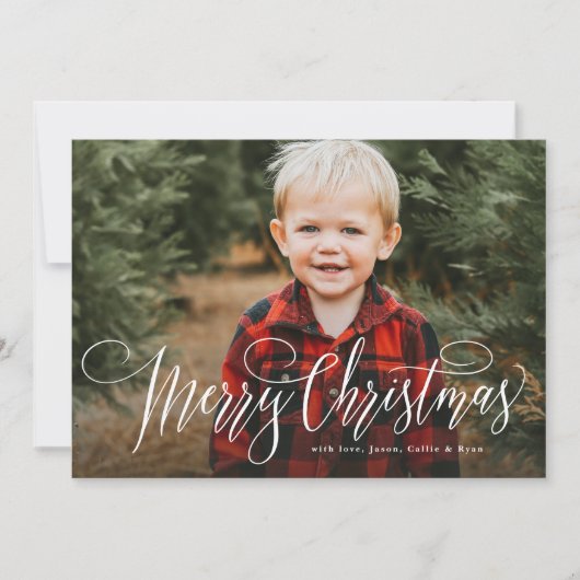 Frohe Weihnachten einfache ein Foto Familie (Vorderseite)