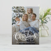 Frohe Weihnachten Einfache Elegante Foto (Stehend Vorderseite)