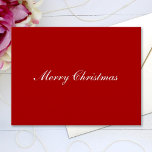 Frohe Weihnachten Einfache Elegante Script Text Postkarte<br><div class="desc">Passen Sie den Text an und erstellen Sie einfach Ihre personalisierte Weihnachtspostkarte. Sie können dieses Design auf anderen Zazzle-Produkten übertragen und an die meisten Zazzle-Produkte anpassen. Standard Studio Designs werden in hochauflösender Vektorgrafik für einen beruflichen Druck hergestellt. Vielen Dank, dass Sie sich für unsere Designs entschieden haben und bei Standard...</div>