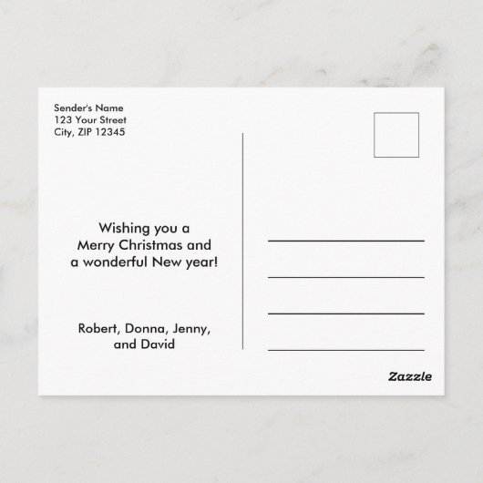 Frohe Weihnachten Einfache Elegante Script Text Postkarte (Rückseite)