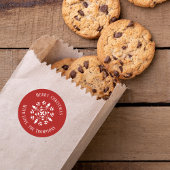 Frohe Weihnachten Einfache Elegante Snowflake Desi Runder Aufkleber