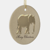 Frohe Weihnachten Einfache Elephant Gold Keramikornament (Rechts)