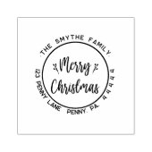 Frohe Weihnachten Einfache Familienname Gummistempel (Prägung)