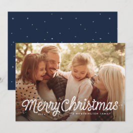 Frohe Weihnachten, einfache Foto-Karte Feiertagskarte