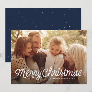 Frohe Weihnachten, einfache Foto-Karte Feiertagskarte