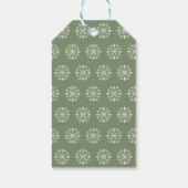 Frohe Weihnachten Einfache Grüne Elegante Snowflak Geschenkanhänger (Rückseite)