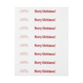 Frohe Weihnachten einfache Hand Lettered Rundum-Adressaufkleber (Bogen)