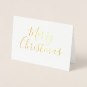 Frohe Weihnachten einfache Kalligraphie Gold Folienkarte (Vorderseite)
