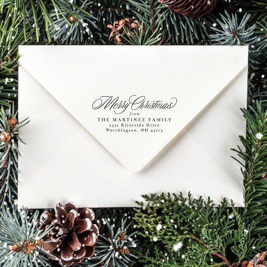 Frohe Weihnachten einfache klassische Urlaubsadres Permastempel