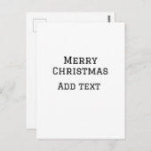 Frohe Weihnachten einfache minimale Namen Text-Mod Postkarte (Vorne/Hinten)