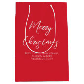 Frohe Weihnachten Einfache Minimalistische Schrift Mittlere Geschenktüte (Vorderseite)