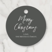 Frohe Weihnachten Einfache Minimalistische Script Geschenkanhänger (Vorderseite)