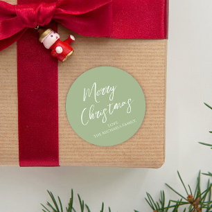 Frohe Weihnachten Einfache Minimalistische Script Runder Aufkleber