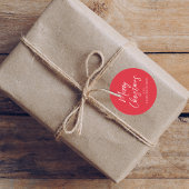 Frohe Weihnachten Einfache Minimalistische Script Runder Aufkleber