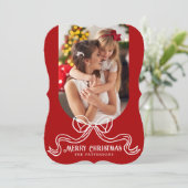 Frohe Weihnachten Einfache moderne Coquette Bow Fo (Stehend Vorderseite)