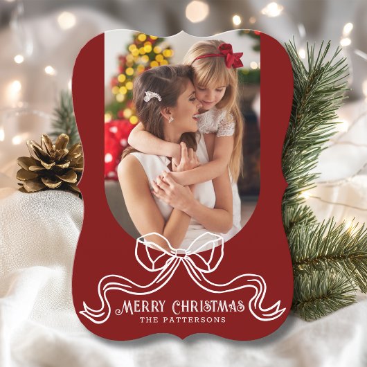 Frohe Weihnachten Einfache moderne Coquette Bow Fo