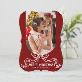 Frohe Weihnachten Einfache moderne Coquette Bow Fo (Stehend Vorderseite)