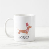 Frohe Weihnachten Einfache moderne Dackel Hund Kaffeetasse (Links)