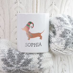 Frohe Weihnachten Einfache moderne Dackel Hund Kaffeetasse