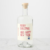 Frohe Weihnachten Einfache moderne Typografie Alkoholflaschenetikett (Vorderseite)