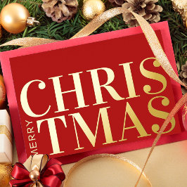 Frohe Weihnachten Einfache moderne Typografie Busi Folien Feiertagskarte