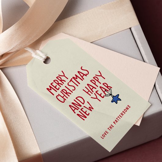 Frohe Weihnachten Einfache moderne Typografie Geschenkanhänger