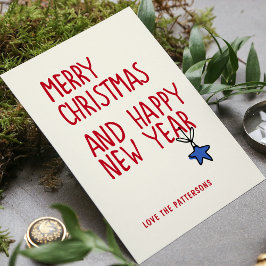 Frohe Weihnachten Einfache moderne Typografie Mitteilungskarte