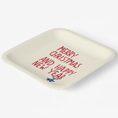 Frohe Weihnachten Einfache moderne Typografie Pappteller (Gewinkelt)