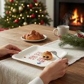 Frohe Weihnachten Einfache moderne Typografie Pappteller