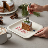 Frohe Weihnachten Einfache moderne Typografie Pappteller