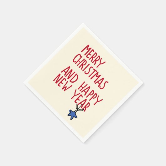 Frohe Weihnachten Einfache moderne Typografie Serviette (Ecke)