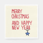 Frohe Weihnachten Einfache moderne Typografie Serviette (Vorderseite)