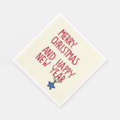 Frohe Weihnachten Einfache moderne Typografie Serviette (Ecke)