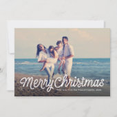 Frohe Weihnachten einfache Retro-Skript ein Foto (Vorderseite)