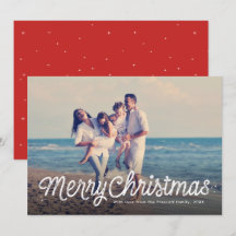 Frohe Weihnachten einfache Retro-Skript ein Foto
