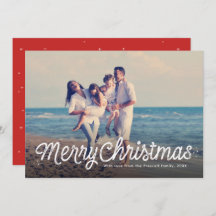 Frohe Weihnachten einfache Retro-Skript ein Foto