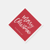 Frohe Weihnachten einfache rot-weiße Napkins Serviette (Ecke)