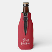 Frohe Weihnachten Einfache rote Flasche Cooler Flaschenkühler (Flasche Rückseite)