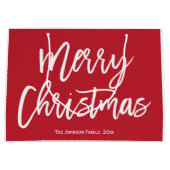 Frohe Weihnachten Einfache rote Geschenktaschen Große Geschenktüte (Vorderseite)