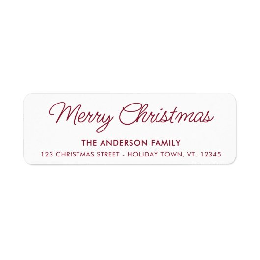 Frohe Weihnachten Einfache Rücksendeadresse (Vorne)